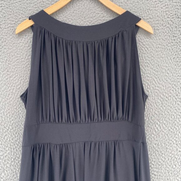 Haani Dress Women Extra Large Gray Bling Neckline Jersey Shirred Sleeveless Knee - Picture 4 of 9